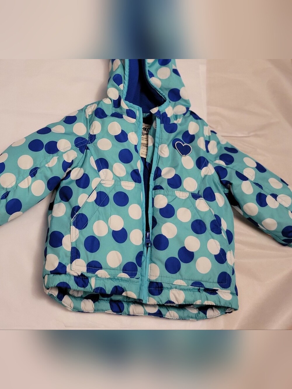 OshKosh B'gosh Teal Polka Dot Hooded Puffer Jacket